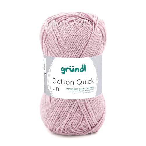 Gründl Wolle Cotton Quick uni - Wolle zum Häkeln aus 100% Baumwolle - Wolle zum Stricken - glänzendes Baumwollgarn 1 Knäuel 50 g / 125 m - rosenquarz Gründl Wolle Cotton Quick uni - Wolle zum Häkeln aus 100% Baumwolle - Wolle zum Stricken - glänzendes Baumwollgarn 1 Knäuel 50 g / 125 m - rosenquarz von Gründl