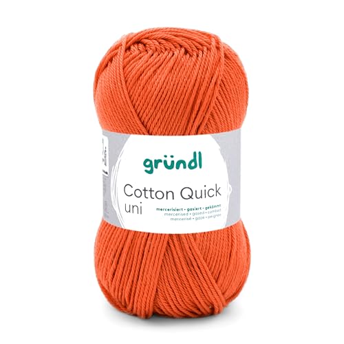 Gründl Wolle Cotton Quick uni - Wolle zum Häkeln aus 100% Baumwolle - Wolle zum Stricken - glänzendes Baumwollgarn 1 Knäuel 50 g / 125 m - Nadelstärke 3-4 -rostrot Gründl Wolle Cotton Quick uni - Wolle zum Häkeln aus 100% Baumwolle - Wolle zum Stricken - glänzendes Baumwollgarn 1 Knäuel 50 g / 125 m - Nadelstärke 3-4 -rostrot von Gründl
