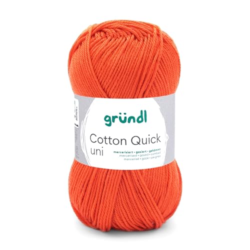 Gründl Wolle Cotton Quick uni - Wolle zum Häkeln aus 100% Baumwolle - Wolle zum Stricken - glänzendes Baumwollgarn 1 Knäuel 50 g / 125 m - signalrot Gründl Wolle Cotton Quick uni - Wolle zum Häkeln aus 100% Baumwolle - Wolle zum Stricken - glänzendes Baumwollgarn 1 Knäuel 50 g / 125 m - signalrot von Gründl
