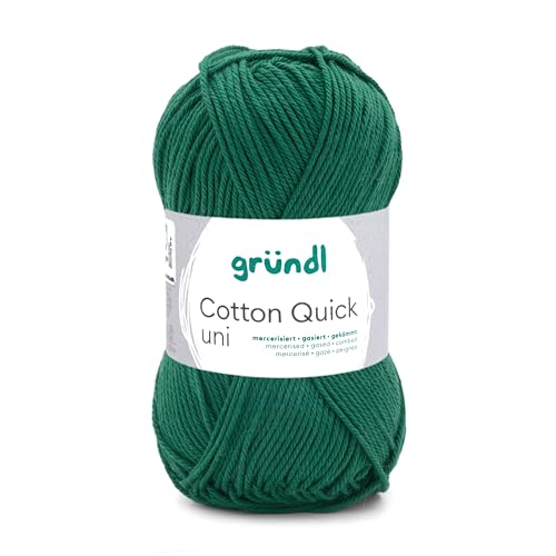 Gründl Wolle Cotton Quick uni - Wolle zum Häkeln aus 100% Baumwolle - Wolle zum Stricken - glänzendes Baumwollgarn 1 Knäuel 50 g / 125 m - tannengrün Gründl Wolle Cotton Quick uni - Wolle zum Häkeln aus 100% Baumwolle - Wolle zum Stricken - glänzendes Baumwollgarn 1 Knäuel 50 g / 125 m - tannengrün von Gründl