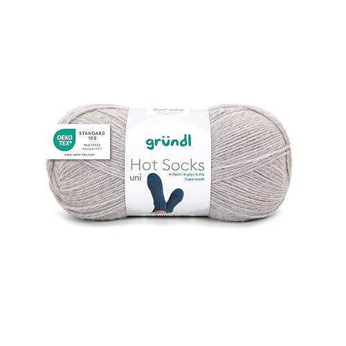 Gründl Wolle Hot Socks uni 100 4-fach - Sockenwolle für 1 Paar Socken - Sockengarn - Weich und hautfreundlich - 75% Schurwolle, 25% Polyamid - 1 Knäuel 100 g / 420 m - Nadelstärke 2,5-3 - kieselgrau Gründl Wolle Hot Socks uni 100 4-fach - Sockenwolle für 1 Paar Socken - Sockengarn - Weich und hautfreundlich - 75% Schurwolle, 25% Polyamid - 1 Knäuel 100 g / 420 m - Nadelstärke 2,5-3 - kieselgrau von Gründl