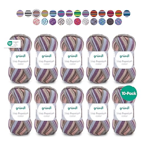 Gründl Wolle Lisa Premium color - Garn zum Stricken mit Farbverlauf - Strickgarn - Häkelgarn - Weich und hautfreundlich - 100% Polyacryl 10 Knäuel 50 g / 133 m -Nadelstärke 3,5-4,5 - beige-apricot Gründl Wolle Lisa Premium color - Garn zum Stricken mit Farbverlauf - Strickgarn - Häkelgarn - Weich und hautfreundlich - 100% Polyacryl 10 Knäuel 50 g / 133 m -Nadelstärke 3,5-4,5 - beige-apricot von Gründl