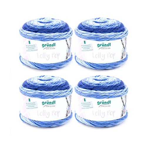 Gründl Wolle Lolly Pop - dicke Wolle zum Häkeln und Stricken mit Farbverlauf - Strickgarn - Weich und hautfreundlich - 100 % Polyacryl - 4 Knäuel 150 g / 240 m - Nadelstärke 5 - 6 - Blueberry Swirl Gründl Wolle Lolly Pop - dicke Wolle zum Häkeln und Stricken mit Farbverlauf - Strickgarn - Weich und hautfreundlich - 100 % Polyacryl - 4 Knäuel 150 g / 240 m - Nadelstärke 5 - 6 - Blueberry Swirl von Gründl