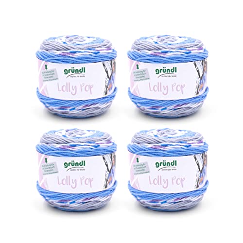 Gründl Wolle Lolly Pop - dicke Wolle zum Häkeln und Stricken mit Farbverlauf - Strickgarn - Weich und hautfreundlich - 100% Polyacryl - 4 Knäuel 150 g / 240 m - Nadelstärke 5-6 - Himmelblau-Zinn Gründl Wolle Lolly Pop - dicke Wolle zum Häkeln und Stricken mit Farbverlauf - Strickgarn - Weich und hautfreundlich - 100% Polyacryl - 4 Knäuel 150 g / 240 m - Nadelstärke 5-6 - Himmelblau-Zinn von Gründl