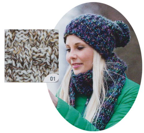 Grundl Alaska Print Wolle, 80% Polyacryl / 20% Wolle Farbe 01 Weiss Braun Gold von Gründl