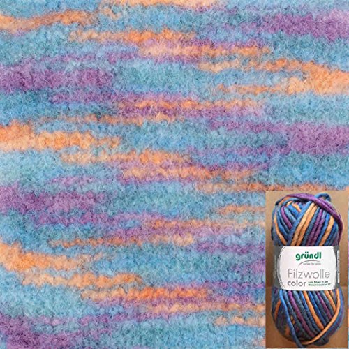 Grunl Filzwolle Farbe, 50 g, Lila/Blau von Gründl