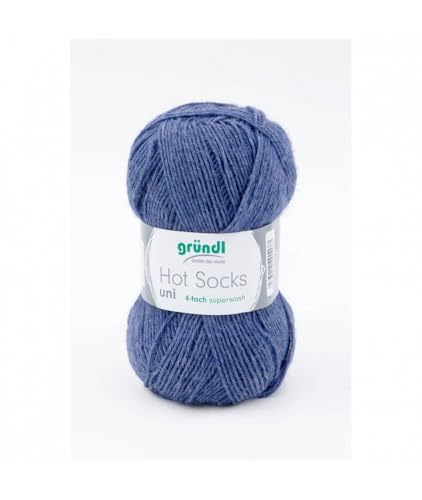Strumpfwolle Hot Socks uni, 75% Schurwolle, 25% Polyamid, Oeko-Tex Standard, 50g, 210m, Farbe 59, jeans meliert Strumpfwolle Hot Socks uni, 75% Schurwolle, 25% Polyamid, Oeko-Tex Standard, 50g, 210m, Farbe 59, jeans meliert von Gründl
