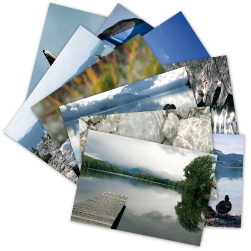 10 hochwertige Grußkarten "Wasser I", 5 Postkarten + 5 Klappkarten/Faltkarten inkl. Umschlag/Kuvert (10 Motive - Grüße von Herzen) See, Brunnen von Grüße von Herzen