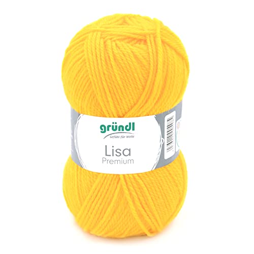 Gründl Wolle Lisa Premium Uni Strick-& Häkelgarn, 100% Polyacryl, maisgelb, 1 x 50g, 50 Gründl Wolle Lisa Premium Uni Strick-& Häkelgarn, 100% Polyacryl, maisgelb, 1 x 50g, 50 von Gründl