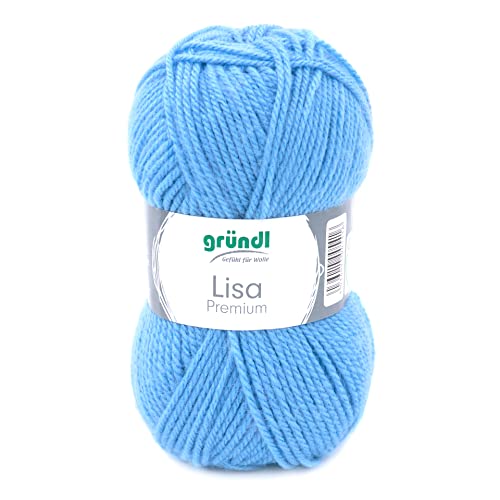 Gründl Wolle Lisa Premium Uni Strick-& Häkelgarn, 100% Polyacryl, Mittelblau, 1 x 50g, 50 Gründl Wolle Lisa Premium Uni Strick-& Häkelgarn, 100% Polyacryl, Mittelblau, 1 x 50g, 50 von Gründl