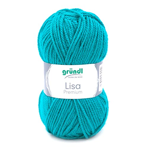 Gründl Lisa Premium Uni Garn, Acrylic, Petrol, 3,5-4,5 mm, 3,50-4,50 mm von Gründl