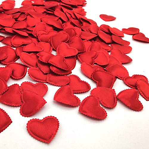 Grunyia Herz-Konfetti-Dekoration – romantische Dekoration für Valentinstag, Muttertag, Geburtstag, Jahrestag, Erntedankfest, Weihnachten, Neujahr (400 Stück, rot) von Grunyia