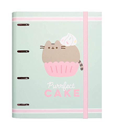 Grupo Erik Ringordner A4 Schmal 4 Ringe - Ordner A4 Schmal Pusheen Foodie Collection Ordner Rosa - Aktenordner 4 Ringe - Ringbuch A4 - Ringbuch A4 Aktenordner A4 Büro Zubehör Schul Zubehör von Grupo Erik