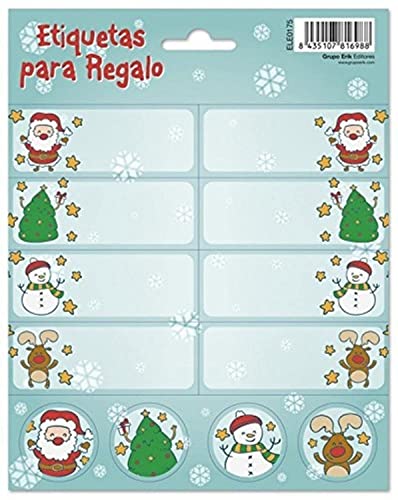 Erik ele0175 – Pack von 16 Selbstklebende und 8 Stickers, Motiv Weihnachten von Grupo Erik