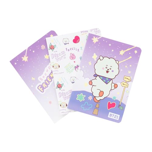 Grupo Erik 3er Pack BT21 The Journey RJ Notizbücher A6 - Notizbuch klein - 1 Notizbuch Liniert, 1 Dotted und 1 Blanko - Notizblock Tagebuch Heft A6 - Kawaii Schulsachen Geschenke Grupo Erik 3er Pack BT21 The Journey RJ Notizbücher A6 - Notizbuch klein - 1 Notizbuch Liniert, 1 Dotted und 1 Blanko - Notizblock Tagebuch Heft A6 - Kawaii Schulsachen Geschenke von Grupo Erik