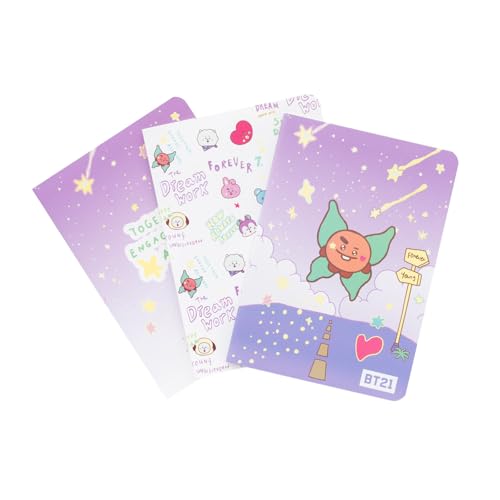 Grupo Erik 3er Pack BT21 The Journey Shooky Notizbücher A6 - Notizbuch klein - 1 Notizbuch Liniert, 1 Dotted und 1 Blanko - Notizblock Tagebuch Heft A6 - Kawaii Schulsachen Geschenke Grupo Erik 3er Pack BT21 The Journey Shooky Notizbücher A6 - Notizbuch klein - 1 Notizbuch Liniert, 1 Dotted und 1 Blanko - Notizblock Tagebuch Heft A6 - Kawaii Schulsachen Geschenke von Grupo Erik