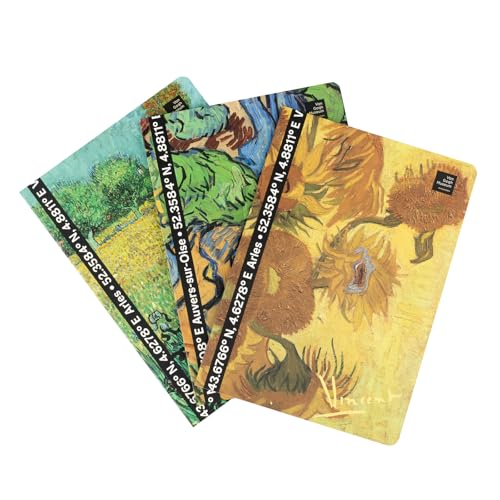 Grupo Erik 3er Pack Van Gogh Museum Notizbücher A5 - Notizbuch klein - 1 Notizbuch Liniert 1, Dotted und 1 Blanko - Notizblock Tagebuch Heft A5 Grupo Erik 3er Pack Van Gogh Museum Notizbücher A5 - Notizbuch klein - 1 Notizbuch Liniert 1, Dotted und 1 Blanko - Notizblock Tagebuch Heft A5 von Grupo Erik
