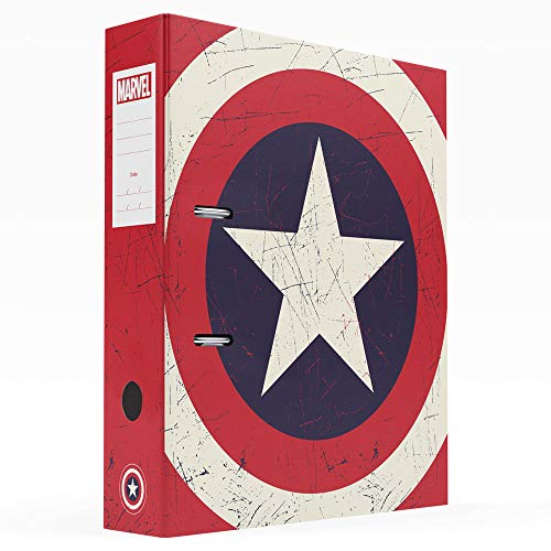 Grupo Erik Aktenordner - Marvel Ordner Schild von Captain America - Ringbuchordner mit Hebelmechanik - Ordner A4 - Marvel Fanartikel für die Schule, die Ausbildung, das Studium oder die Arbeit Grupo Erik Aktenordner - Marvel Ordner Schild von Captain America - Ringbuchordner mit Hebelmechanik - Ordner A4 - Marvel Fanartikel für die Schule, die Ausbildung, das Studium oder die Arbeit von Grupo Erik
