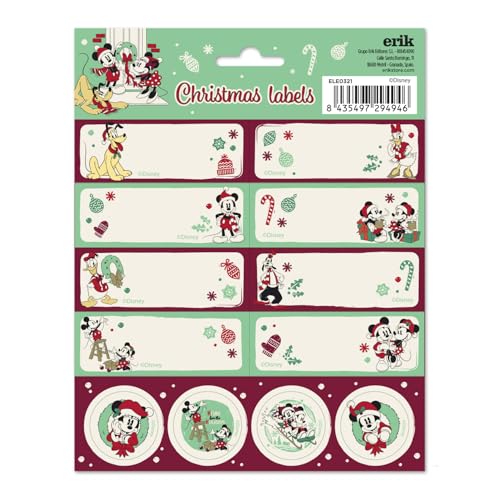 Grupo Erik Aufkleber Etiketten Disney Mickey Mouse mit einer Größe von 8x4 cm und Illustrationen mit den Hauptfiguren, Etiketten zum Beschriften, 16 Klebeetiketten Set Grupo Erik Aufkleber Etiketten Disney Mickey Mouse mit einer Größe von 8x4 cm und Illustrationen mit den Hauptfiguren, Etiketten zum Beschriften, 16 Klebeetiketten Set von Grupo Erik