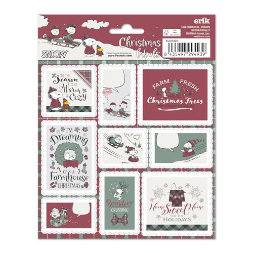 Grupo Erik Aufkleber Etiketten Snoopy mit einer Größe von 8x4 cm und Illustrationen mit den Hauptfiguren, Etiketten zum Beschriften, 16 Klebeetiketten Set Grupo Erik Aufkleber Etiketten Snoopy mit einer Größe von 8x4 cm und Illustrationen mit den Hauptfiguren, Etiketten zum Beschriften, 16 Klebeetiketten Set von Grupo Erik