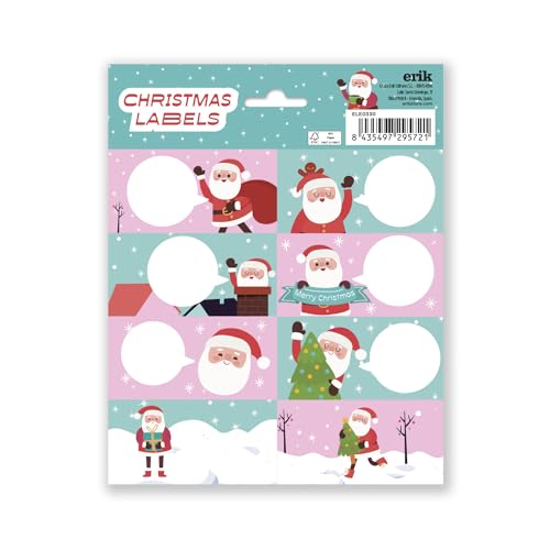 Grupo Erik Aufkleber Etiketten Weihnachtsmann 3 mit einer Größe von 8x4 cm und Illustrationen mit den Hauptfiguren, Etiketten zum Beschriften, 16 Klebeetiketten Set Grupo Erik Aufkleber Etiketten Weihnachtsmann 3 mit einer Größe von 8x4 cm und Illustrationen mit den Hauptfiguren, Etiketten zum Beschriften, 16 Klebeetiketten Set von Grupo Erik