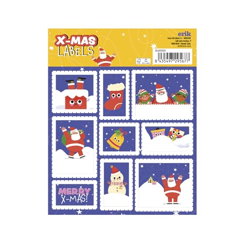 Grupo Erik Aufkleber Etiketten Weihnachtsmann mit einer Größe von 8x4 cm und Illustrationen mit den Hauptfiguren, Etiketten zum Beschriften, 16 Klebeetiketten Set Grupo Erik Aufkleber Etiketten Weihnachtsmann mit einer Größe von 8x4 cm und Illustrationen mit den Hauptfiguren, Etiketten zum Beschriften, 16 Klebeetiketten Set von Grupo Erik
