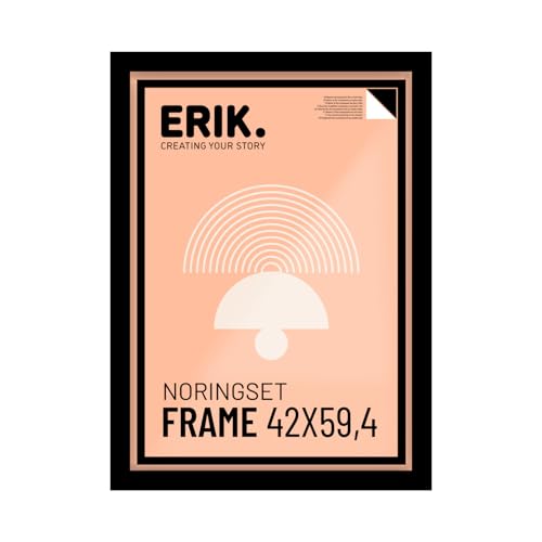 Grupo Erik Bilderrahmen A2 Schwarz, 42 x 59,4 cm Bilderrahmen Schwarz aus MDF Holz von Grupo Erik
