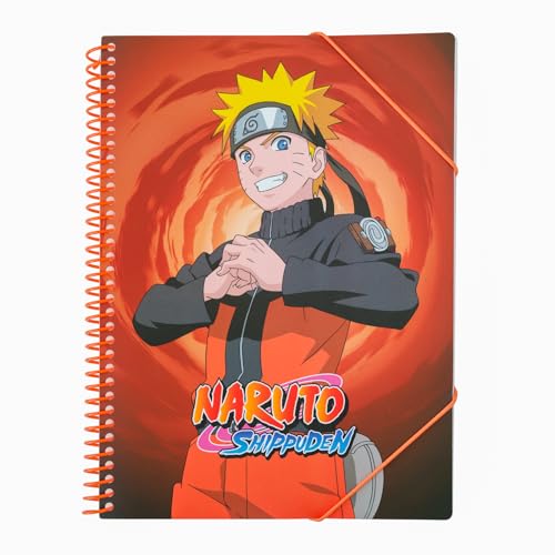 Grupo Erik Folien Ordner A4 Schmal Naruto Shippuden - Dokumentenmappe Mit 30 Hüllen - Offizieller Naruto Merch von Grupo Erik