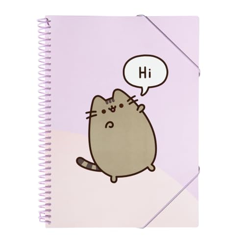 Grupo Erik Folien Ordner A4 Schmal Pusheen Cat Ordner mit Folien A4 Dokumentenmappe A4 mit 30 Hüllen - Mappe mit Klarsichthüllen A4 Offizieller Pusheen Kawaii Merch von Grupo Erik