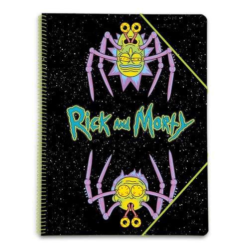 Grupo Erik Folien Ordner A4 Schmal Rick and Morty Ordner mit Folien A4 Dokumentenmappe A4 mit 30 Hüllen - Offizieller Rick und Morty Merch von Grupo Erik