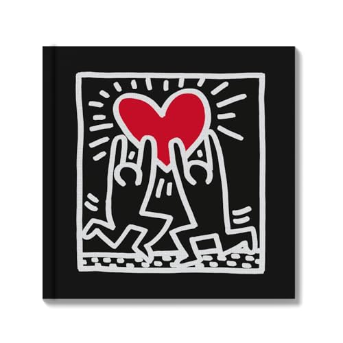 Grupo Erik Fotoalbum zum Selbstgestalten Keith Haring Scrapbook Weiße Seiten - Fotoalbum Klein 16x16 cm - Photoalbum 22 selbstklebend Seiten von Grupo Erik