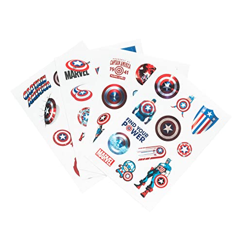 Grupo Erik Gadget Decals - Abziehbild Captain America - Sticker Set - wasserdichte und wiederverwendbare Aufkleber - Marvel Fanartikel von Grupo Erik