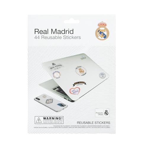 Grupo Erik Gadget Decals - Abziehbild Real Madrid - Kawaii Sticker Set - wasserdichte und wiederverwendbare Aufkleber - Real Madrid Fanartikel von Grupo Erik