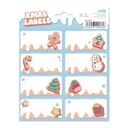 Grupo Erik Weihnacht Aufkleber Etiketten Ginger Christmas mit einer Größe von 8 x 4 cm - Weihnacht Etiketten zum Beschriften - 16 Klebeetiketten Set Grupo Erik Weihnacht Aufkleber Etiketten Ginger Christmas mit einer Größe von 8 x 4 cm - Weihnacht Etiketten zum Beschriften - 16 Klebeetiketten Set von Grupo Erik