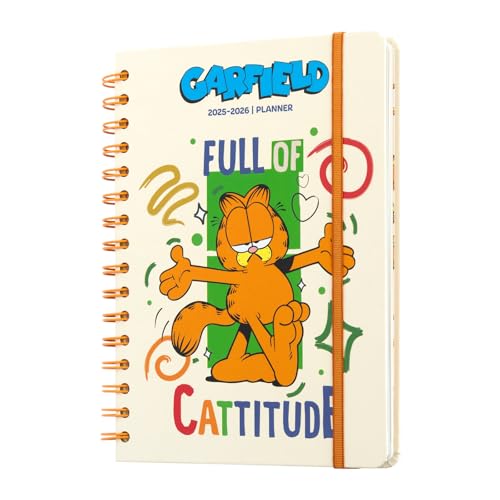 Grupo Erik Kalender 2026 Buchkalender Schülerkalender 2025/2026 Garfield - Terminplaner Schulplaner 2025 2026 A5 Schüler und Studierende Ringbuch A5 Geschenk Einschulung Junge und Mädchen von Grupo Erik