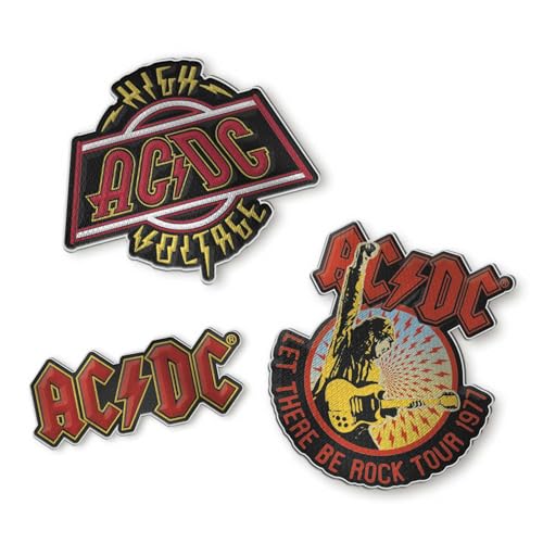 Grupo Erik Patches zum Aufbügeln Bügelbilder für Textilien AC/DC Set 3 Bügelflicken Aufnäher Erwachsene AC DC Merch Grupo Erik Patches zum Aufbügeln Bügelbilder für Textilien AC/DC Set 3 Bügelflicken Aufnäher Erwachsene AC DC Merch von Grupo Erik