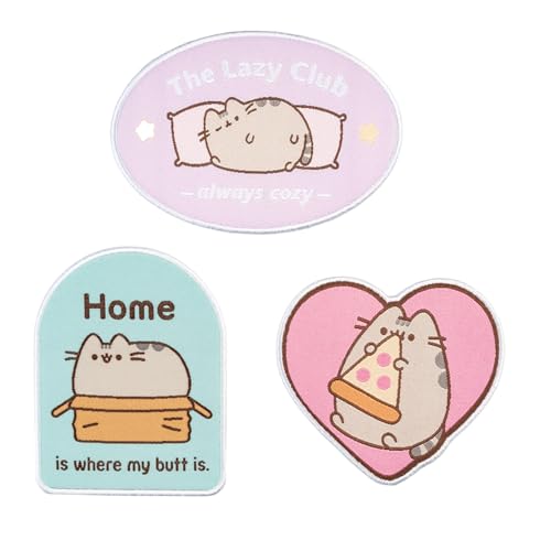 Grupo Erik Patches zum Aufbügeln Bügelbilder für Textilien Pusheen Cat Set 3 Bügelflicken Aufnäher Erwachsene und Kinder - Offizieller Pusheen Fanartikel Kawaii Stuff von Grupo Erik