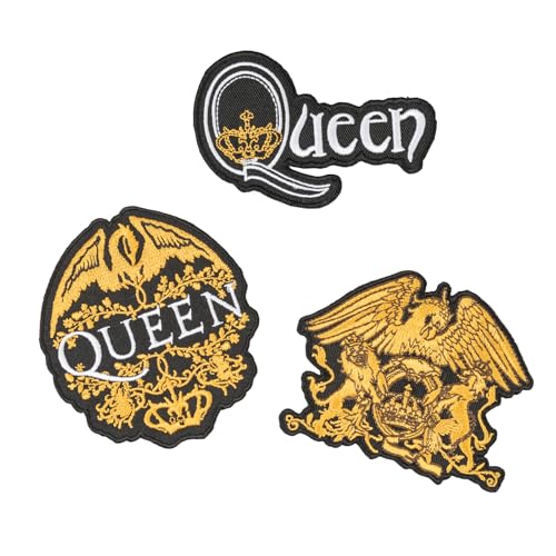 Grupo Erik Patches zum Aufbügeln Bügelbilder für Textilien Queen Set 3 Bügelflicken Aufnäher Erwachsene Queen Merch Grupo Erik Patches zum Aufbügeln Bügelbilder für Textilien Queen Set 3 Bügelflicken Aufnäher Erwachsene Queen Merch von Grupo Erik