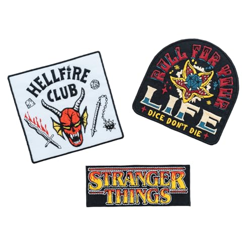 Grupo Erik Patches zum Aufbügeln Bügelbilder für Textilien Stranger Things Set 3 Bügelflicken Aufnäher Erwachsene und Kinder - Offizieller Stranger Things Merch Grupo Erik Patches zum Aufbügeln Bügelbilder für Textilien Stranger Things Set 3 Bügelflicken Aufnäher Erwachsene und Kinder - Offizieller Stranger Things Merch von Grupo Erik