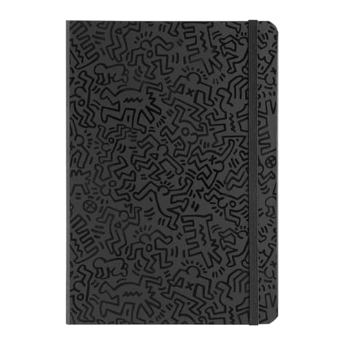 Grupo Erik Premium Keith Haring Notizbuch A Notizbuch Klein - Reisetagebuch zum selberschreiben - Bullet Journal Dotted A5 Tagebuch Mädchen und Jungen Keith Haring Fanartikel von Grupo Erik