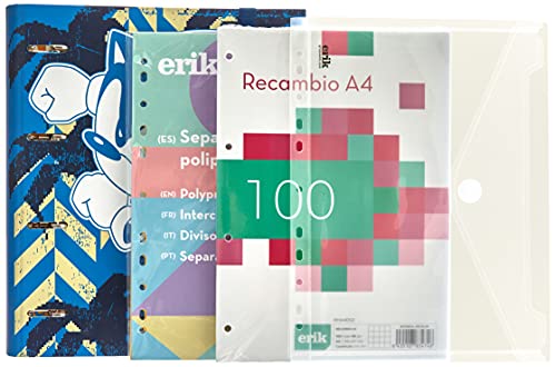 Grupo Erik Ringbuch A4 Sonic - Ringordner - Ordner Set mit Trennblättern - Trennblätter für Ordner A4 von Grupo Erik