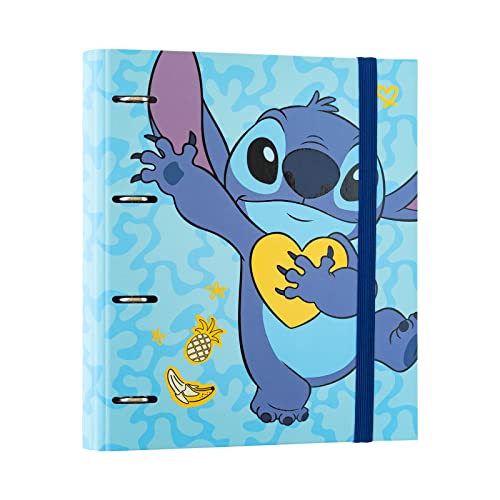 Grupo Erik Ringordner A4 Premium Disney Stitch Tropical Ordner A4 Schmal - Aktenordner A4 4 Ringe - Ringbuch DIN A4 Schmal - Schule Zubehör oder Büro Zubehör von Grupo Erik