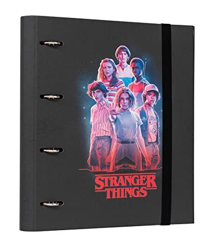 Grupo Erik Ringordner A4 Schmal 4 Ringe - Ordner A4 Schmal Stranger Things Netflix - Aktenordner 4 Ringe - A4 Ordner A4 Schmal - Ringbuch A4 Aktenordner A4 Büro Zubehör Schul Zubehör von Grupo Erik