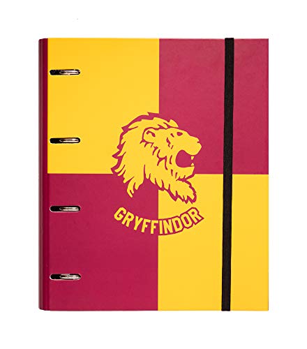 Grupo Erik Ringordner - Ordner A4 Premium Gryffindor von Harry Potter - Aktenordner 4 Ringe - Ringbuch DIN A4 - Ordner - Harry Potter Fanartikel für die Schule, die Ausbildung oder das Studium von Grupo Erik