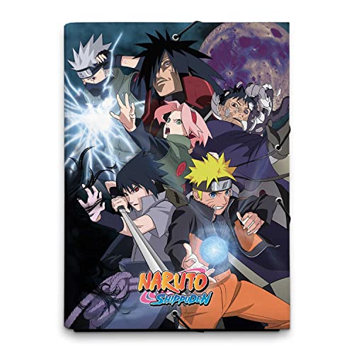 Grupo Erik Mappe A4 Premium - Sammelmappe A4 Naruto Dokumentenmappe A4 mit Gummizug - Heftmapppe A4 Schule Zubehör Heftbox A4 Schulranzen Eckspanner Ordnungsmappe Kawaii Schulsachen von Grupo Erik