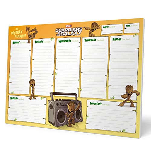 Grupo Erik Wochenplaner Block A4 Kalender Planer Marvel Groot - Tischplaner - Tischkalender ohne Datum - Schreibtischunterlage Papier, Groot, 0 von Grupo Erik