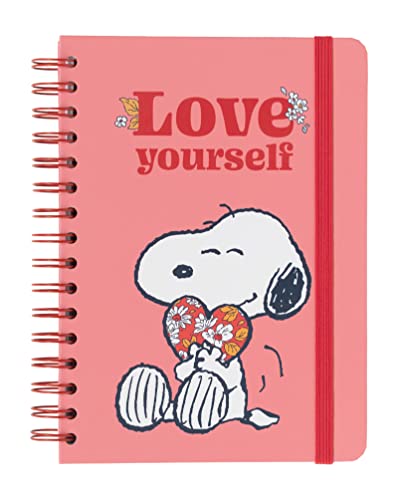 Grupo Erik Notizbuch A5 Liniert Snoopy Love Yourself - Hard Cover Notizblock A5 Ringbuch A5 Tagebuch mit Spiralbindung von Grupo Erik