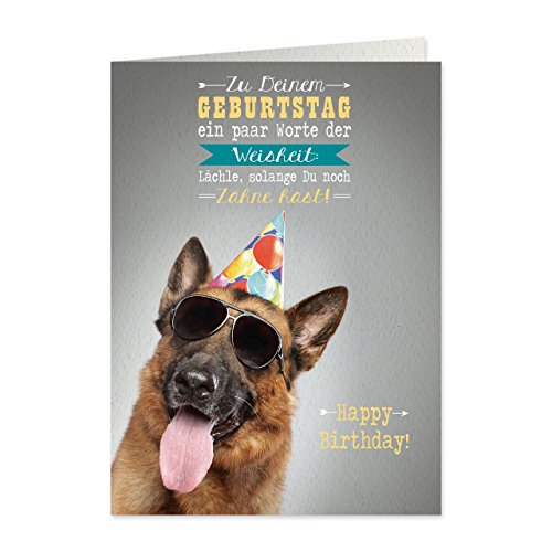 Gruss und Co Sheepworld, 77544 - Klappkarte, Retro Nr. 45, Zu Deinem Geburtstag ein paar Worte der Weisheit: Lächle, solange Du noch Zähne hast!, mit Umschlag Gruss und Co Sheepworld, 77544 - Klappkarte, Retro Nr. 45, Zu Deinem Geburtstag ein paar Worte der Weisheit: Lächle, solange Du noch Zähne hast!, mit Umschlag von Gruss und Co
