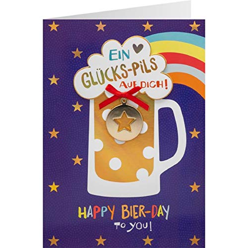 Gruss und Co Sheepworld, 90960 - Klappkarte, Schutzengel, Nr. 18, Geburtstag, Ein Glücks-Pils auf Dich! Happy Bier-Day to you!, mit Umschlag, blau Gruss und Co Sheepworld, 90960 - Klappkarte, Schutzengel, Nr. 18, Geburtstag, Ein Glücks-Pils auf Dich! Happy Bier-Day to you!, mit Umschlag, blau von Gruss und Co