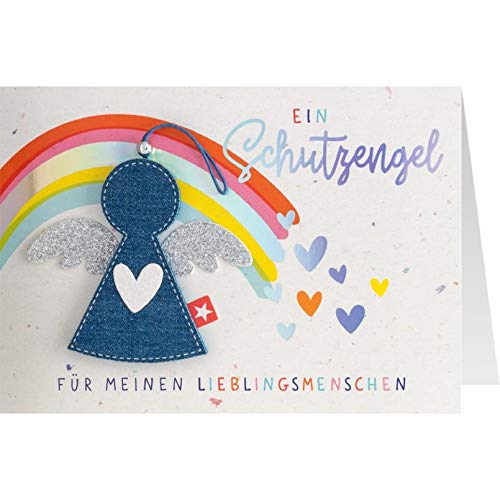 Gruss und Co Sheepworld, 90982 - Klappkarte, Schutzengel, Nr. 40, Ein Schutzengel für meinen Lieblingsmenschen, mit Umschlag, weiß Gruss und Co Sheepworld, 90982 - Klappkarte, Schutzengel, Nr. 40, Ein Schutzengel für meinen Lieblingsmenschen, mit Umschlag, weiß von Gruss und Co